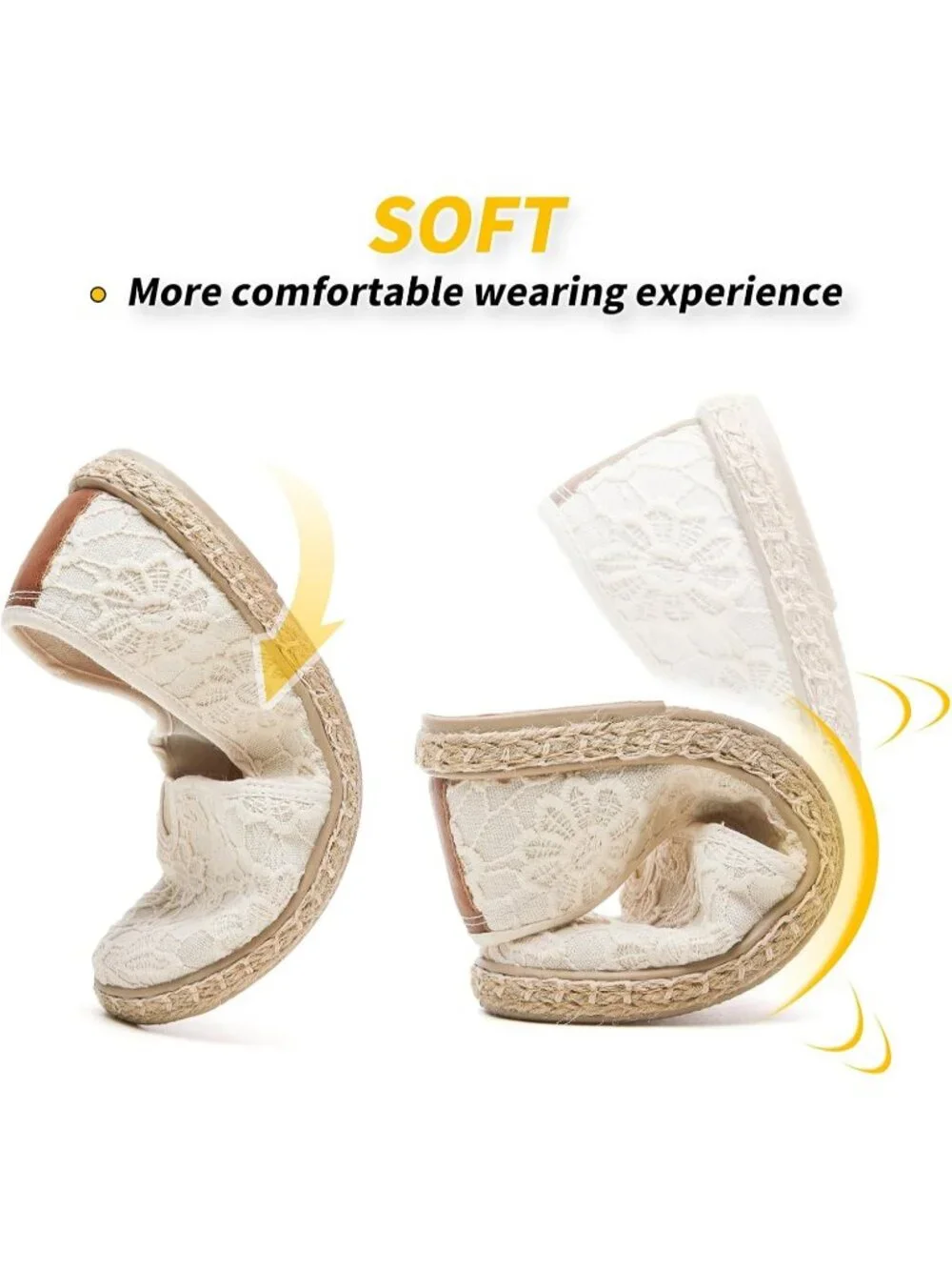 Women's Nude Rubber Flower Embroidered Comfortable Round Toe Casual Ballet Flats